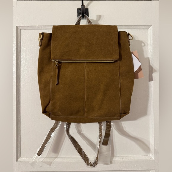 JustFab Convertible Backpack/ Crossbody Tan Bag - Picture 1 of 5